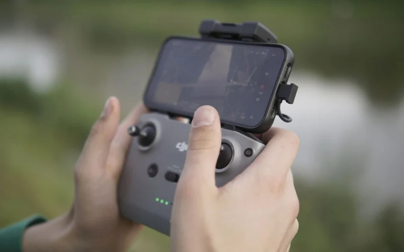 DJI drone remote controller in flight — Armando Colina Rojas, drone pilot